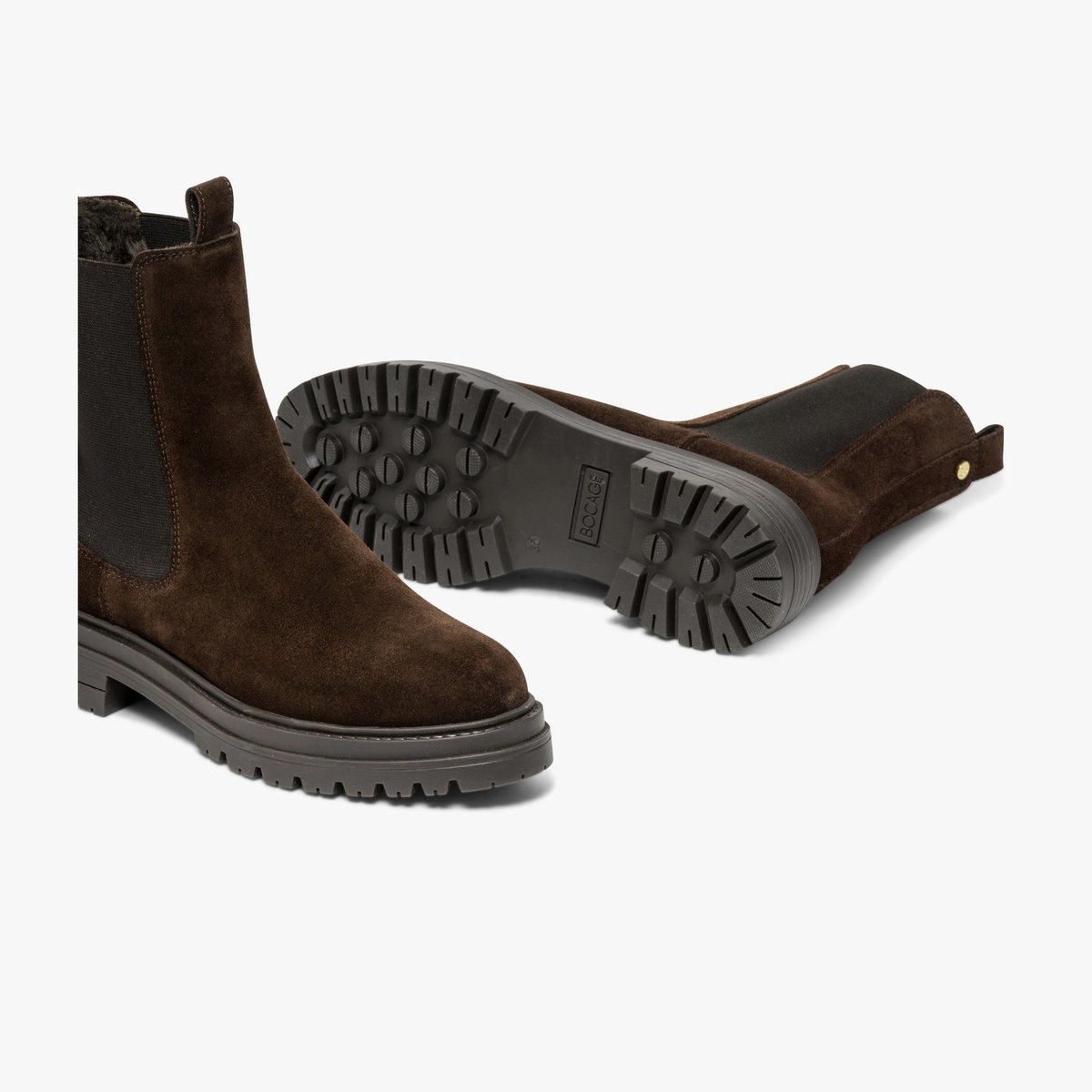 Boots À Talon en cuir CHARLIZE marron chocolat, BOCAGE
