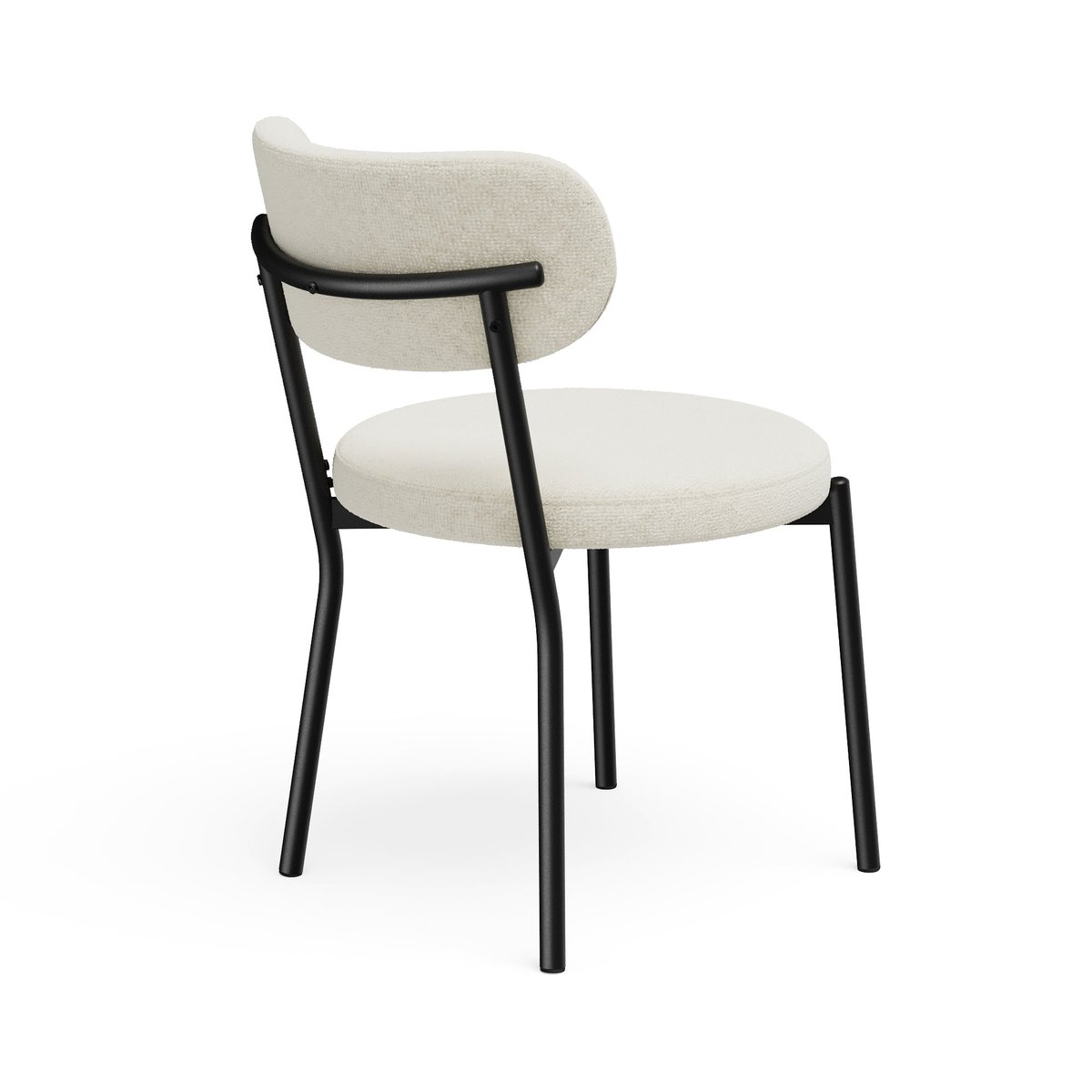 Lot de 2 chaises en tissu tramé toucher doux BAILEY crème, SIA HOME