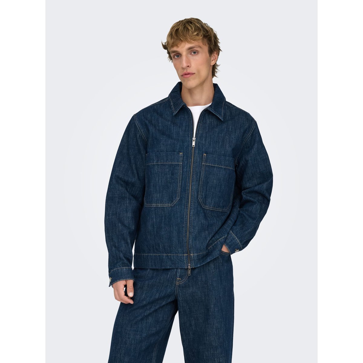 Veste En Jean dark blue denim, ONLY & SONS