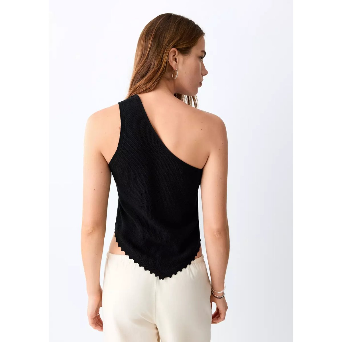 Top asymétrique sequins noir, MANGO TEEN