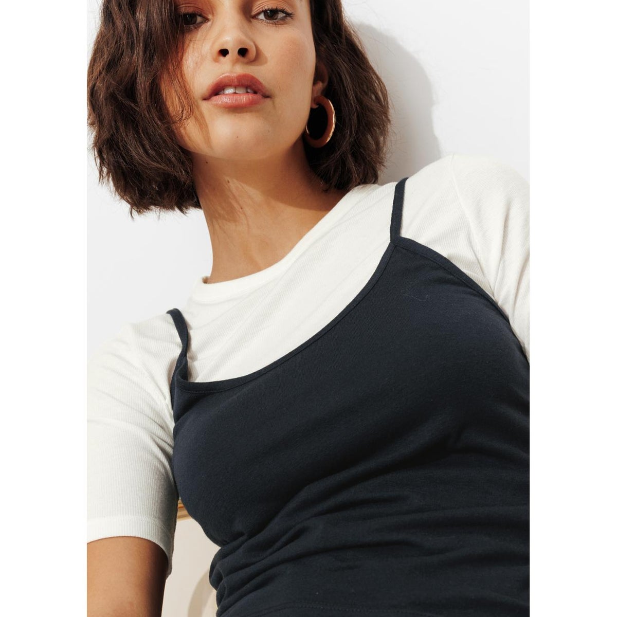 T-shirt et top superposés marine, PROMOD