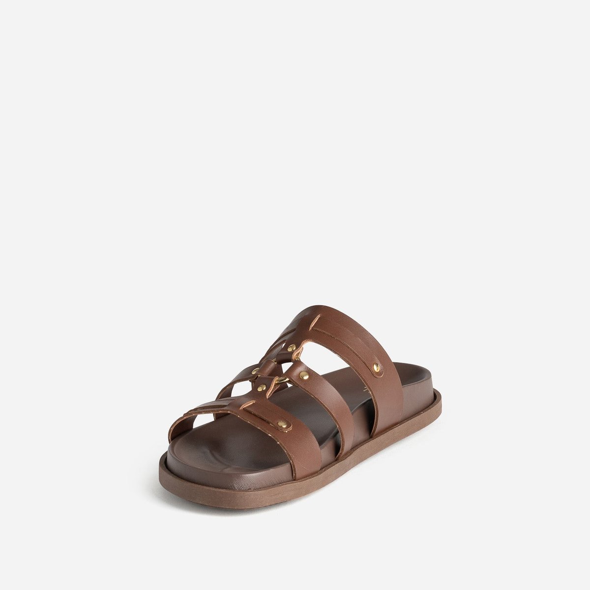 Mule en cuir MARNI chocolat, TEXTO