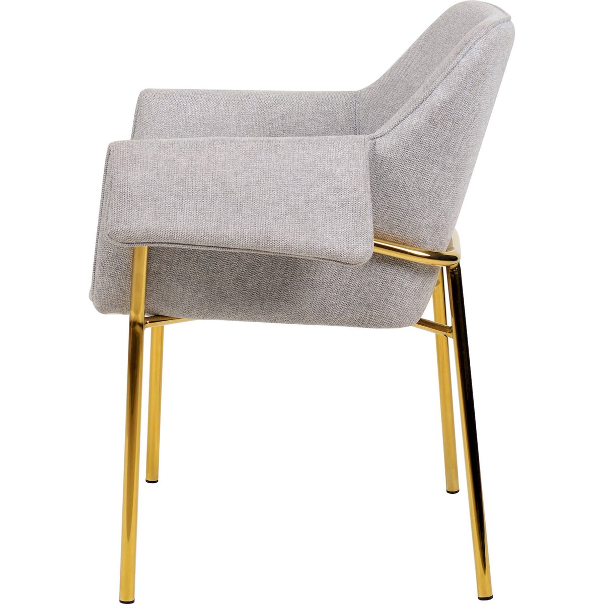 Chaise de salle à manger en tissu, Galia gris clair avec pieds dorés, ARTE ESPINA