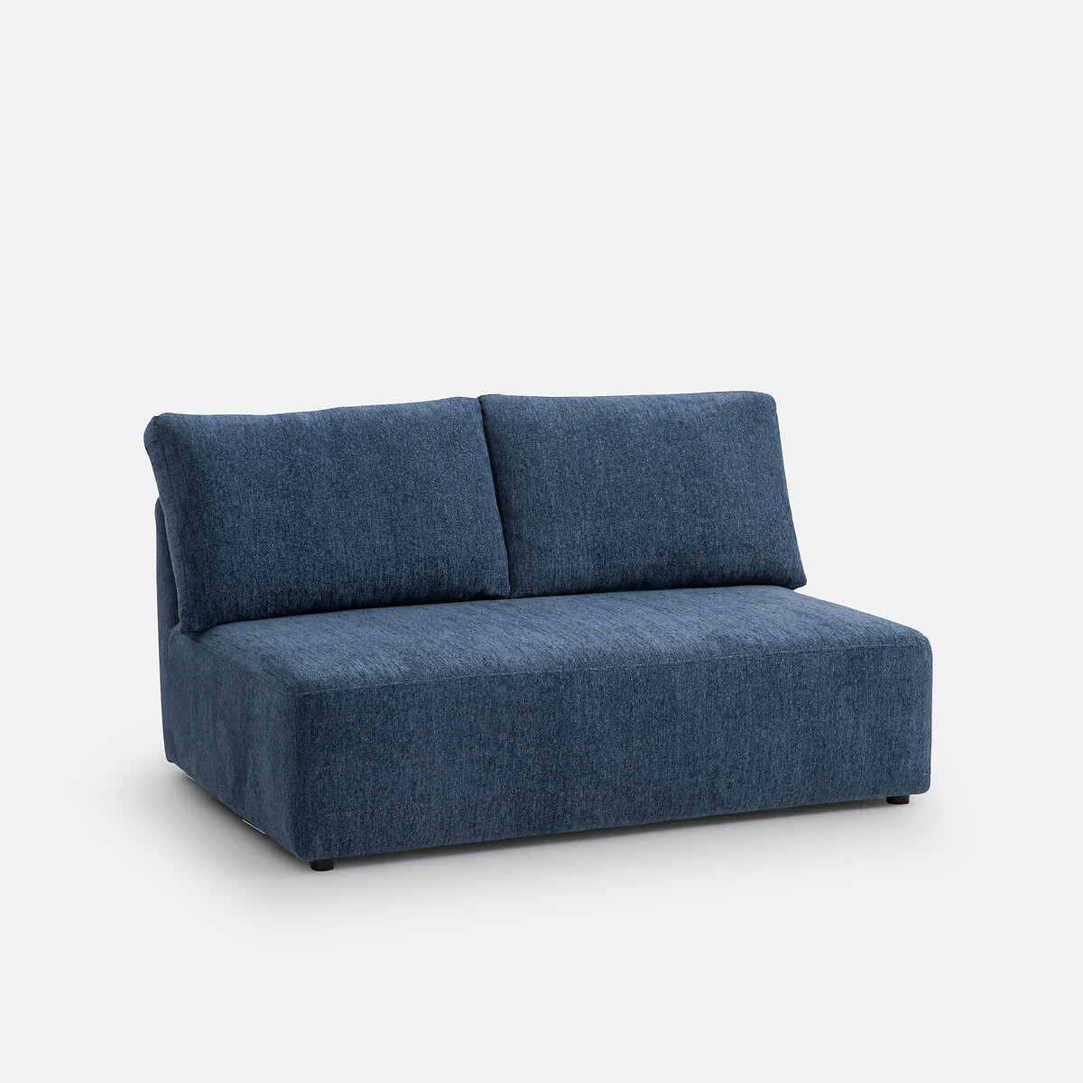 Modulaire 2-zitsbank Monica in gemêleerd chenille nachtblauw, LA REDOUTE INTERIEURS