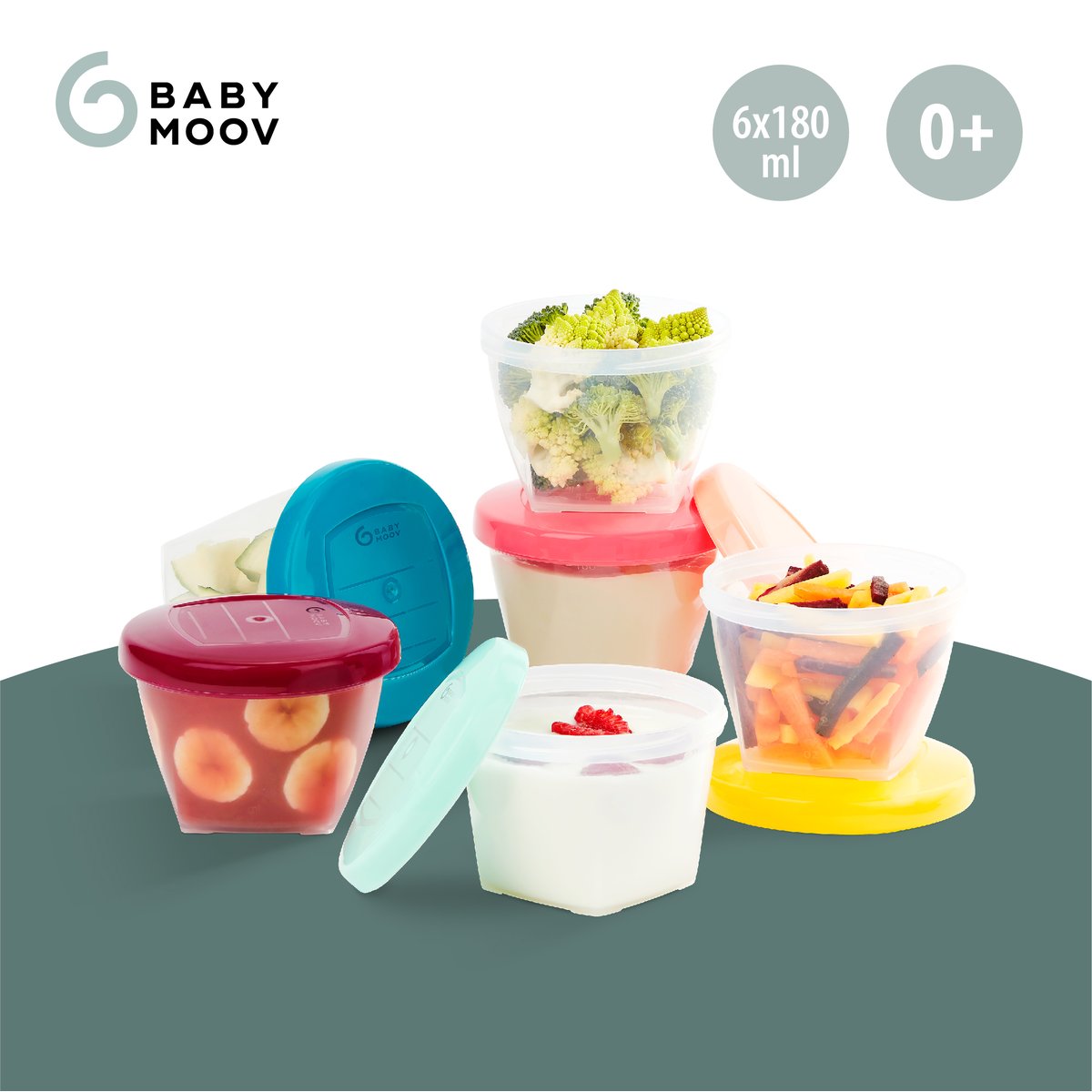 Lot de 6 pots de conservation Babybols Kit M transparent, BABYMOOV