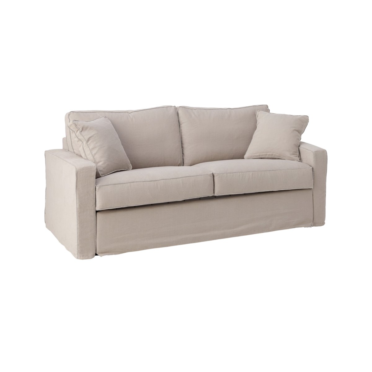 Canapé coton/lin déhoussable Margot beige/beige, CAMIF