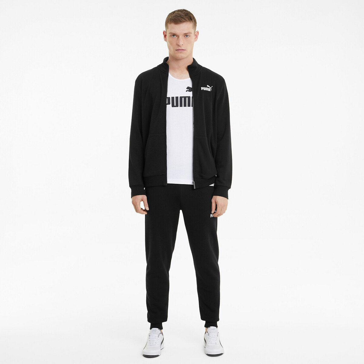 Sweat zippé petit logo essentiel noir, PUMA