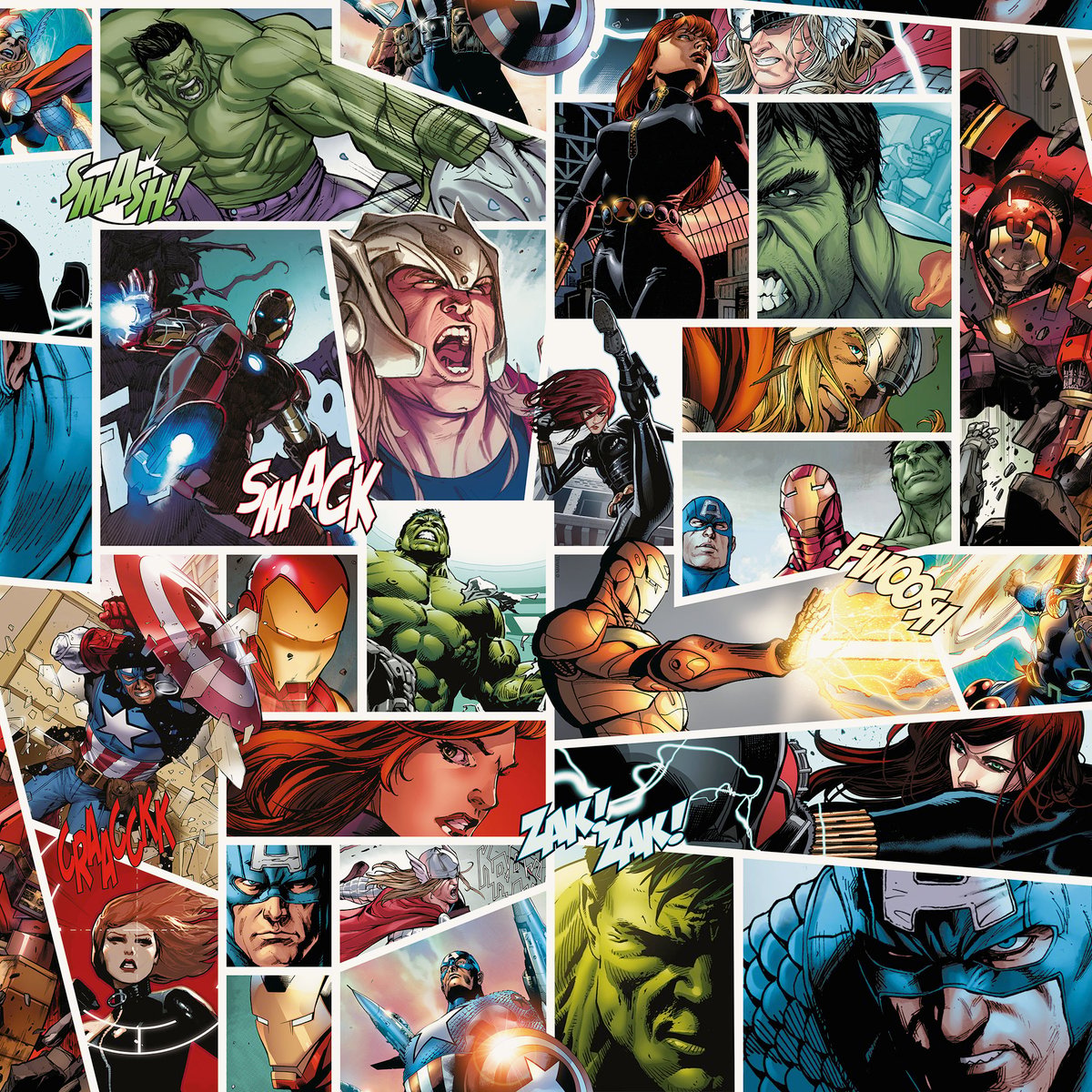 Papier peint Komar - Marvel Comic Panel - Rouleau: 53 x 1005 cm multicolore, HEXOA