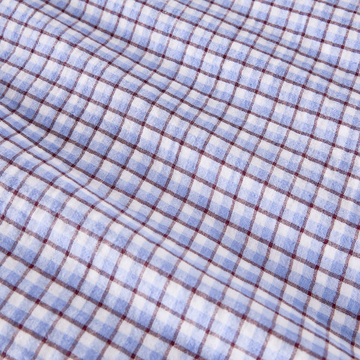 Ninon Pillowcase in Washed Cotton/Cotton Muslin blue gingham check, LA REDOUTE INTERIEURS