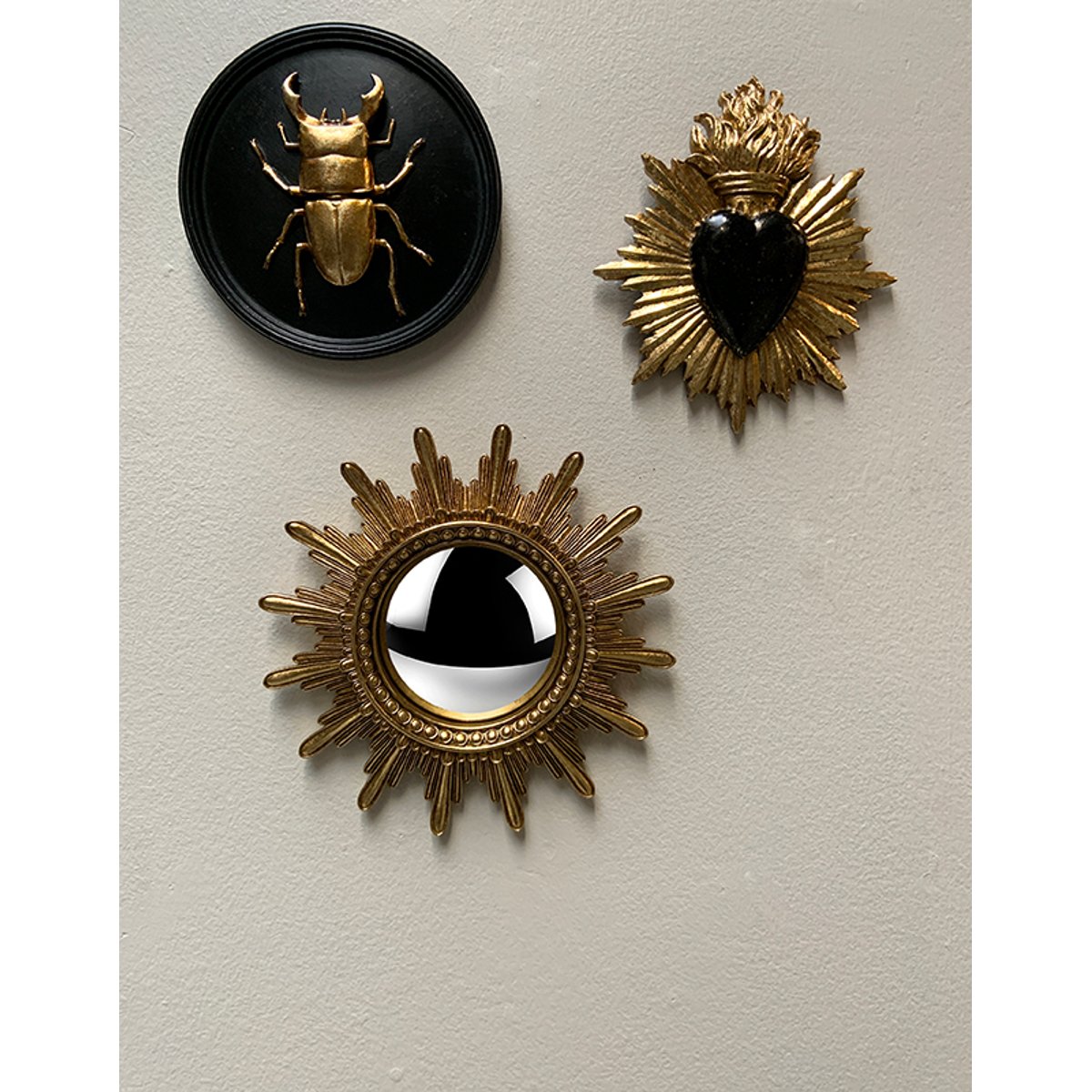 Miroir convexe soleil 20.3cm or, EMDE