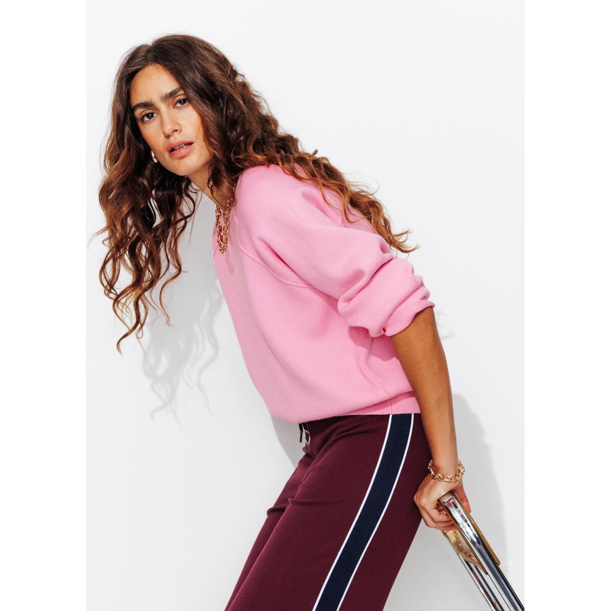 Pull uni col rond rose, PROMOD