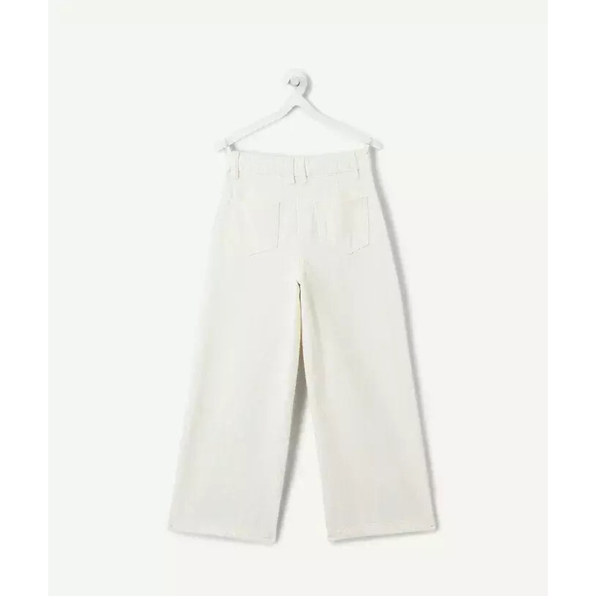 Pantaloni larghi con paillettes sul fondo gamba ecru , TAPE A L'OEIL