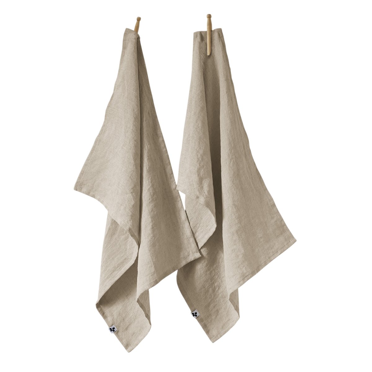 Lot de 2 torchon essuie-vaisselle lin Collection Soline sable, EDEN