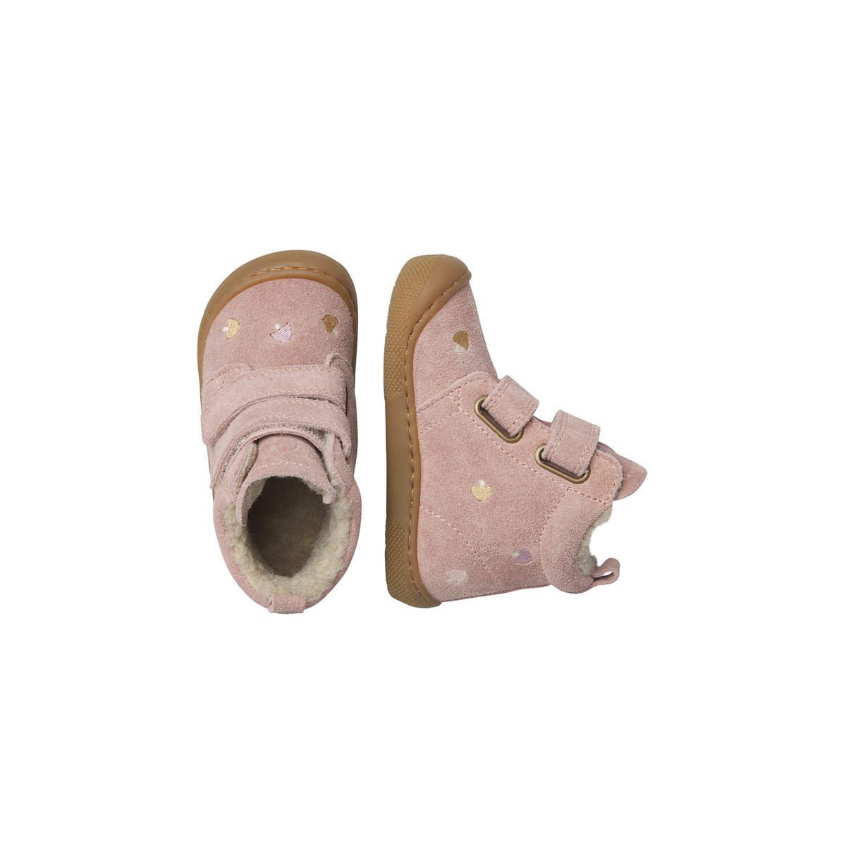 Bottines barefoot en daim BAREFOOT WIGGHI VL EMBR.MUSHROOM rose-rose clair, NATURINO