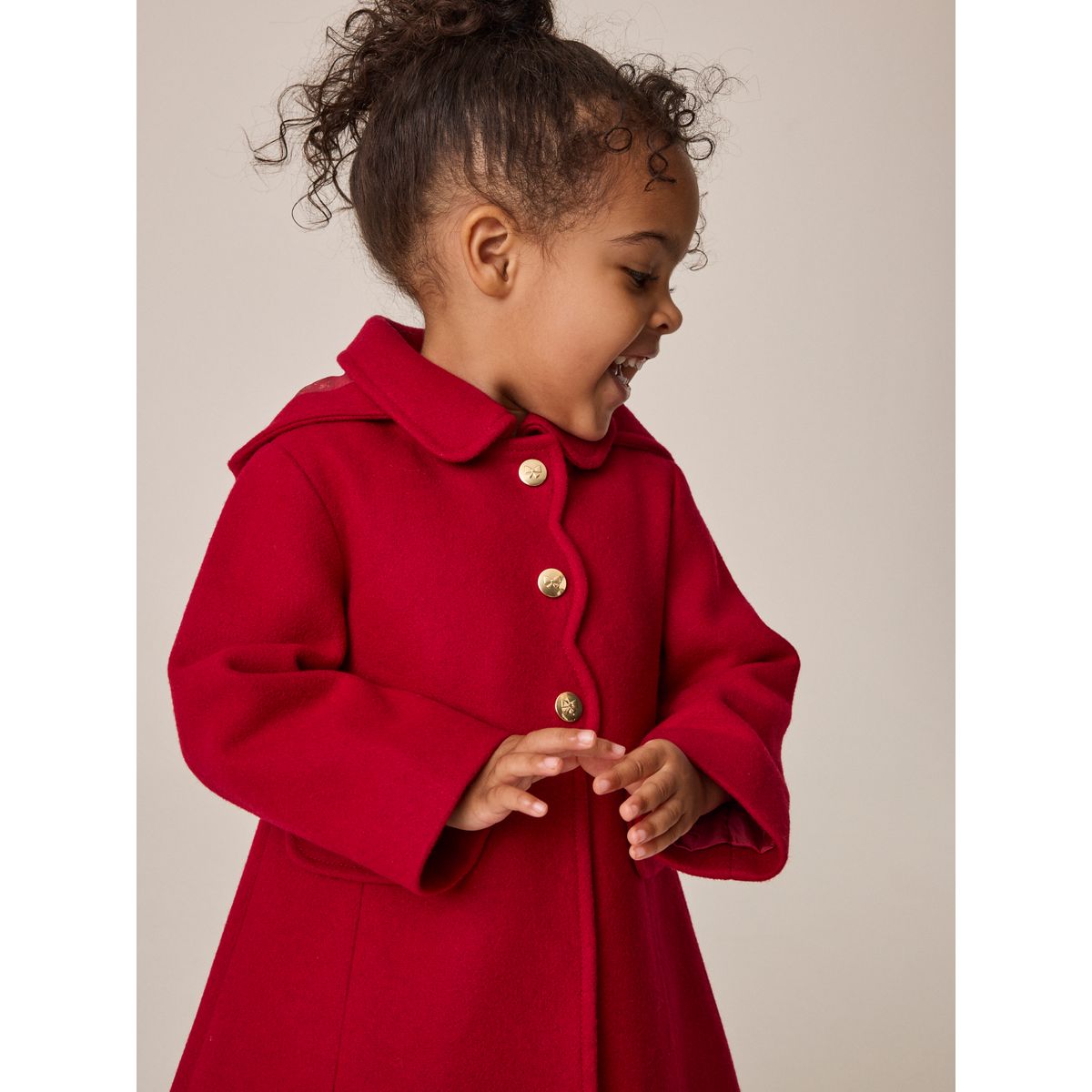 Manteau à capuche contenant de la laine rouge, NEXT