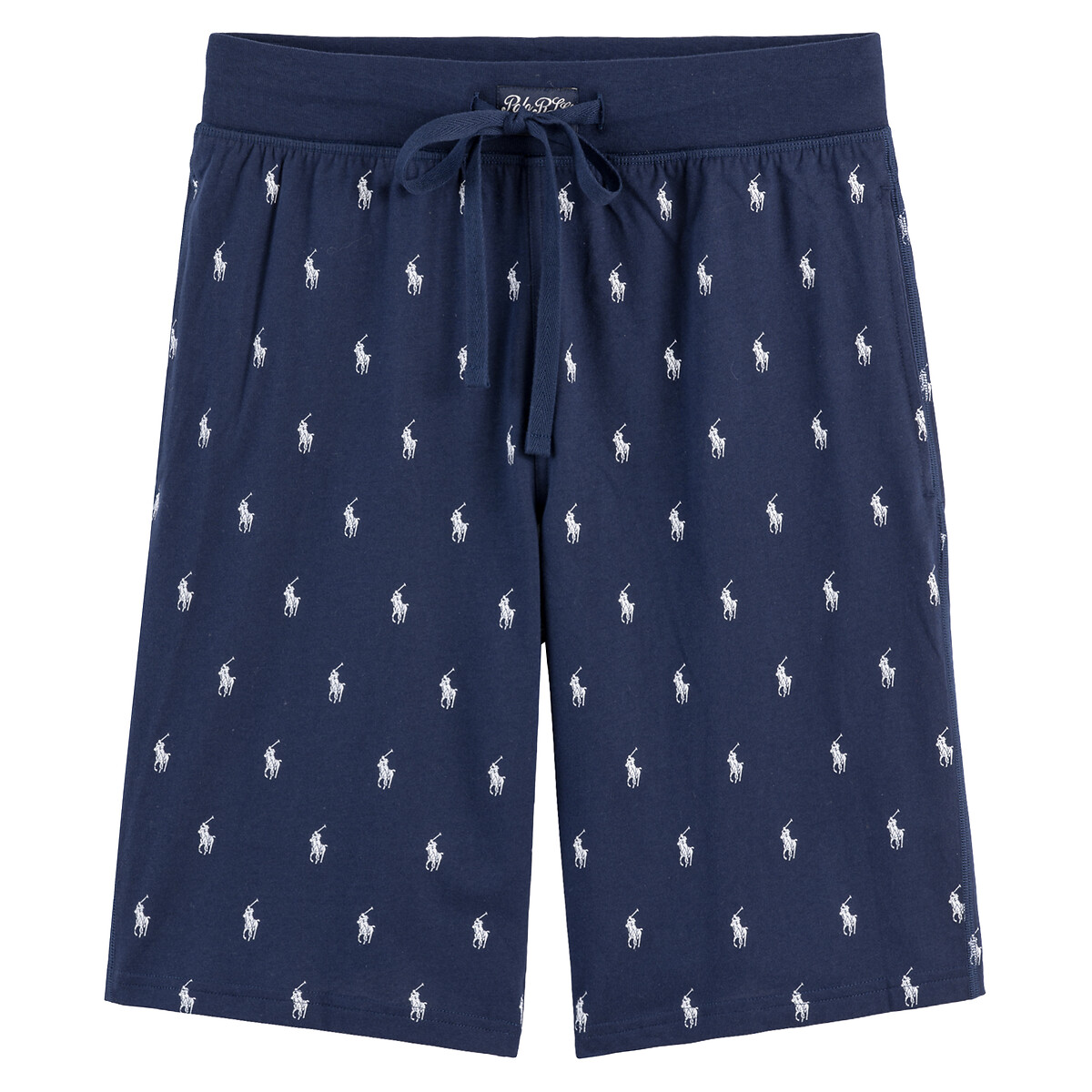 Short de pyjama élastiqué imprimé pony player imprimé bleu marine, POLO RALPH LAUREN