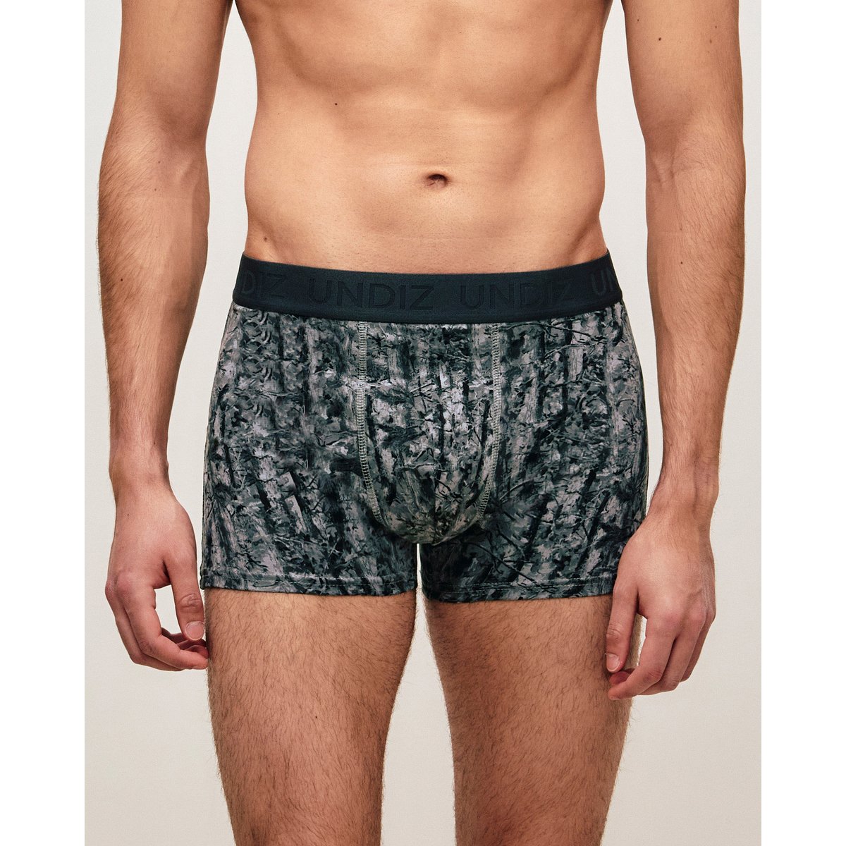 Boxer en coton à motifs REPEATIZ TREEC noir, UNDIZ