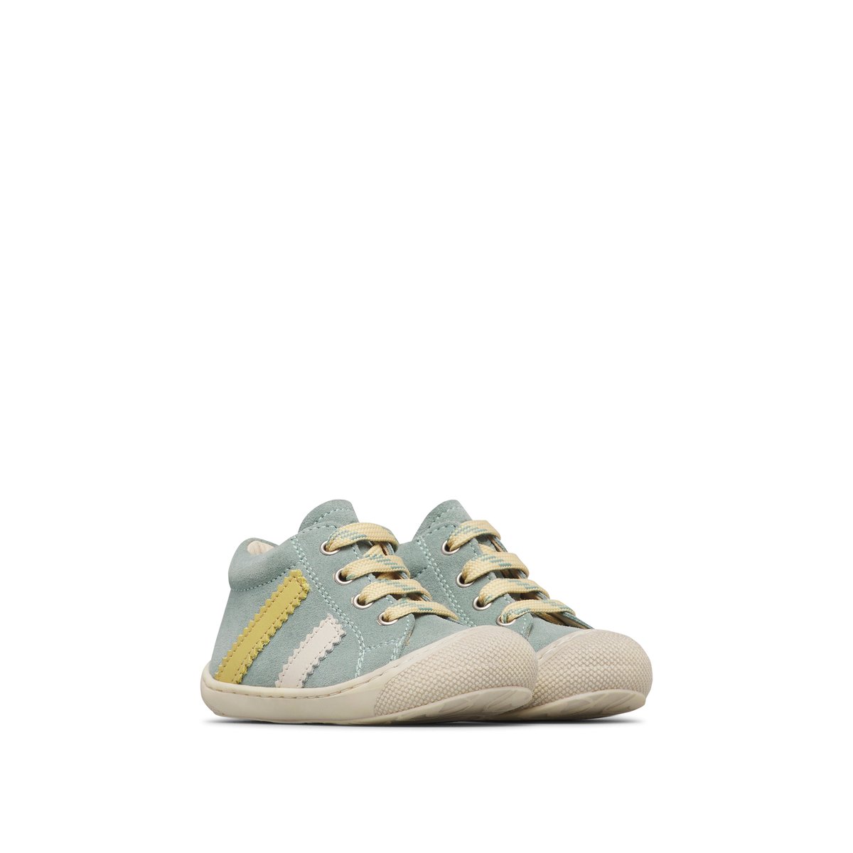 Chaussures premiers pas en suède MACKS 3 sage-blanc crème, NATURINO