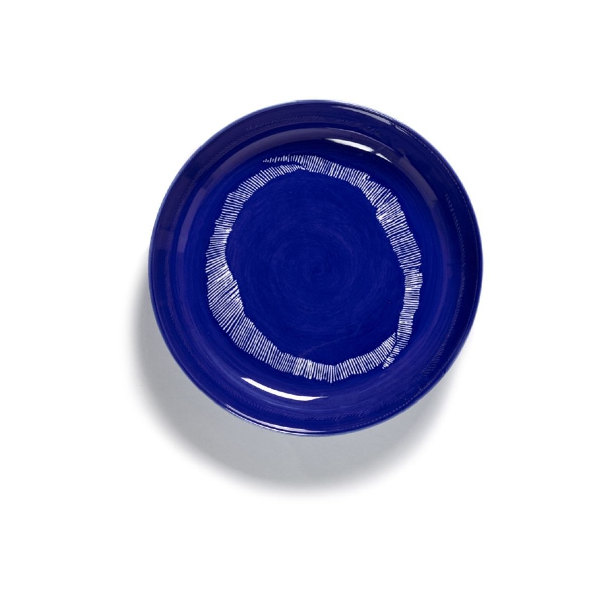 Assiette haute feast par ottolenghi grès lapis lazuli/blanc ø22 cm bleu et blanc, SERAX