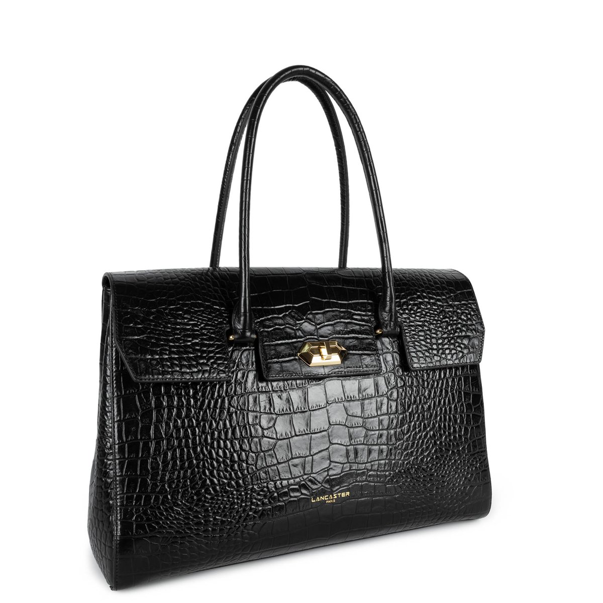 Très grand sac cabas épaule EXO noir, LANCASTER