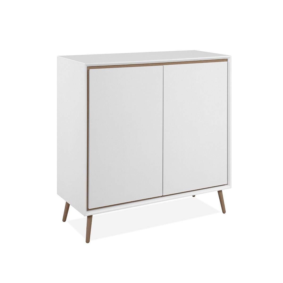 Buffet 2 Portes L90 cm - ARONA chêne artisan / blanc, CALICOSY