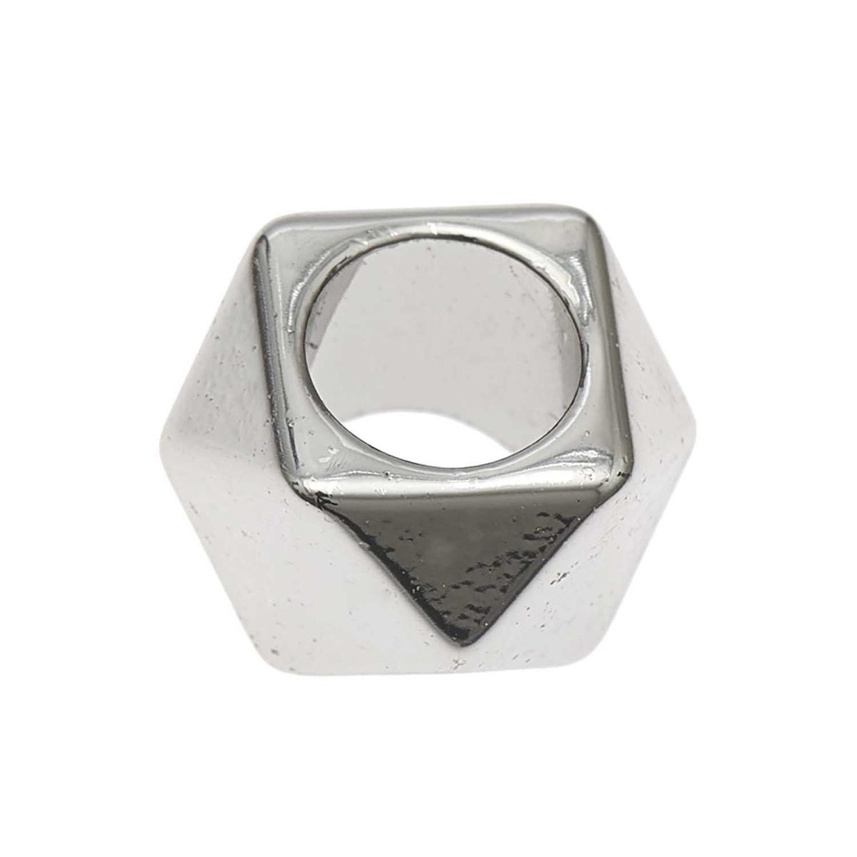 Itoshii pack 10 perles ponii polygone couleur argent couleur unique, RICO DESIGN