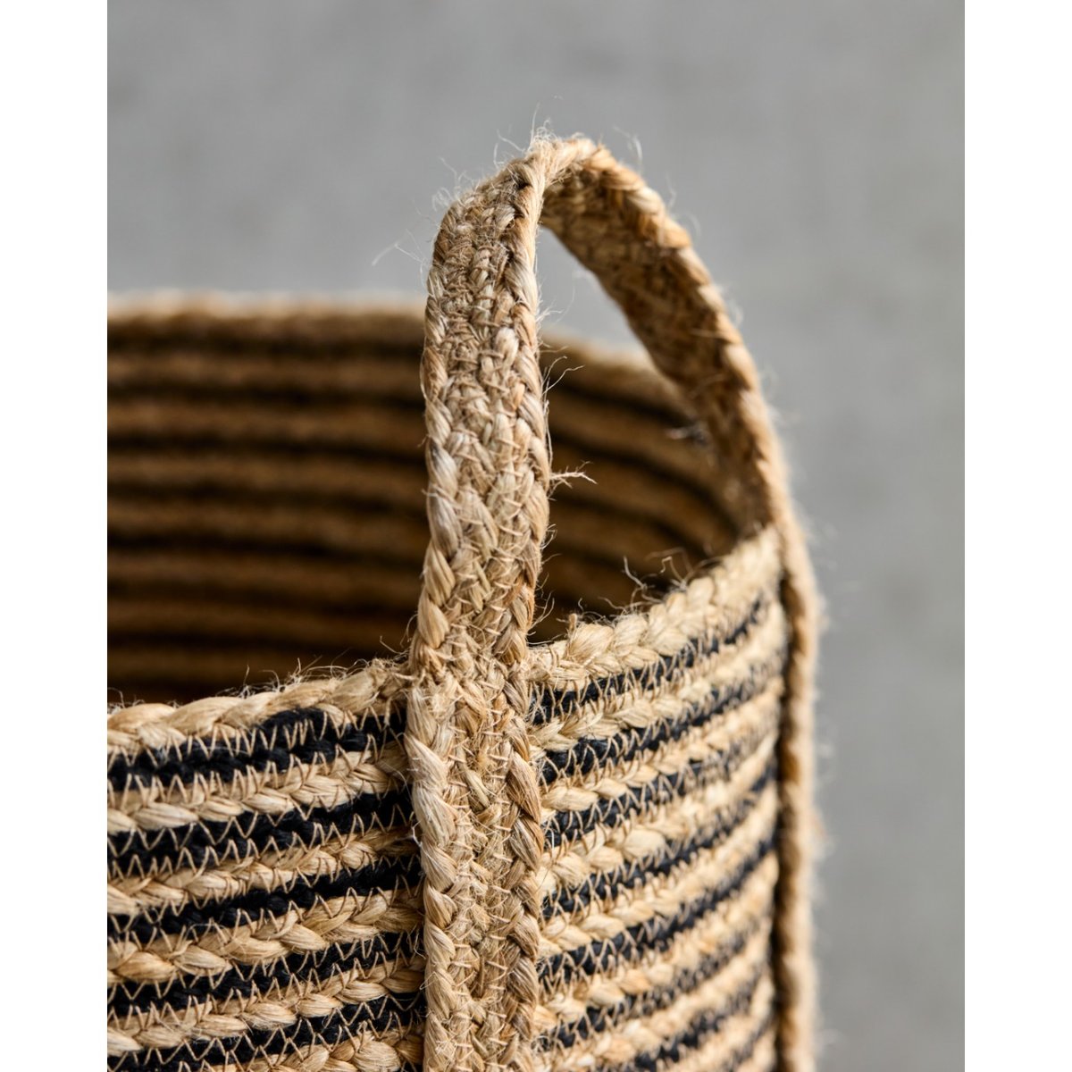 Lot de 3 paniers de rangement Dungi h 37 cm noir, nature, HOUSE DOCTOR