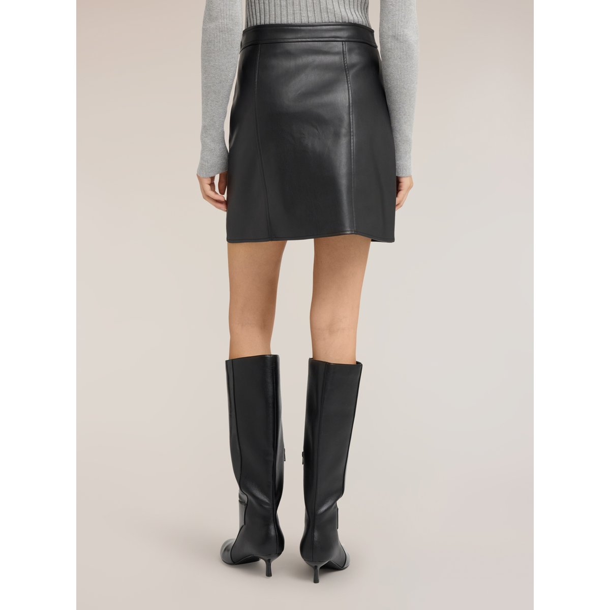 Mini-jupe biker avec zip noir, MOTIVI