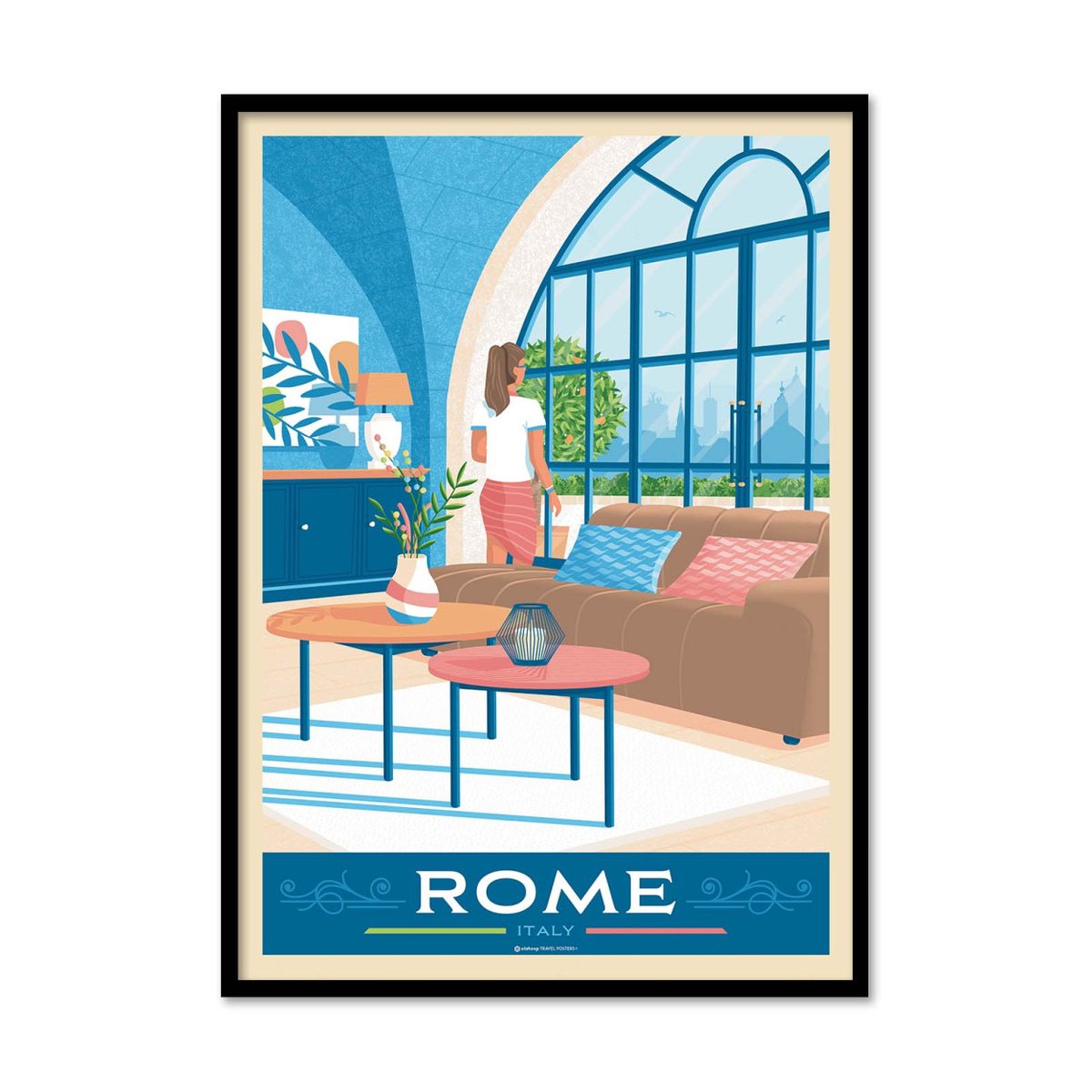 Affiche d'art - Rome Version 2 - Olahoop Travel Posters bleu, WALL EDITIONS