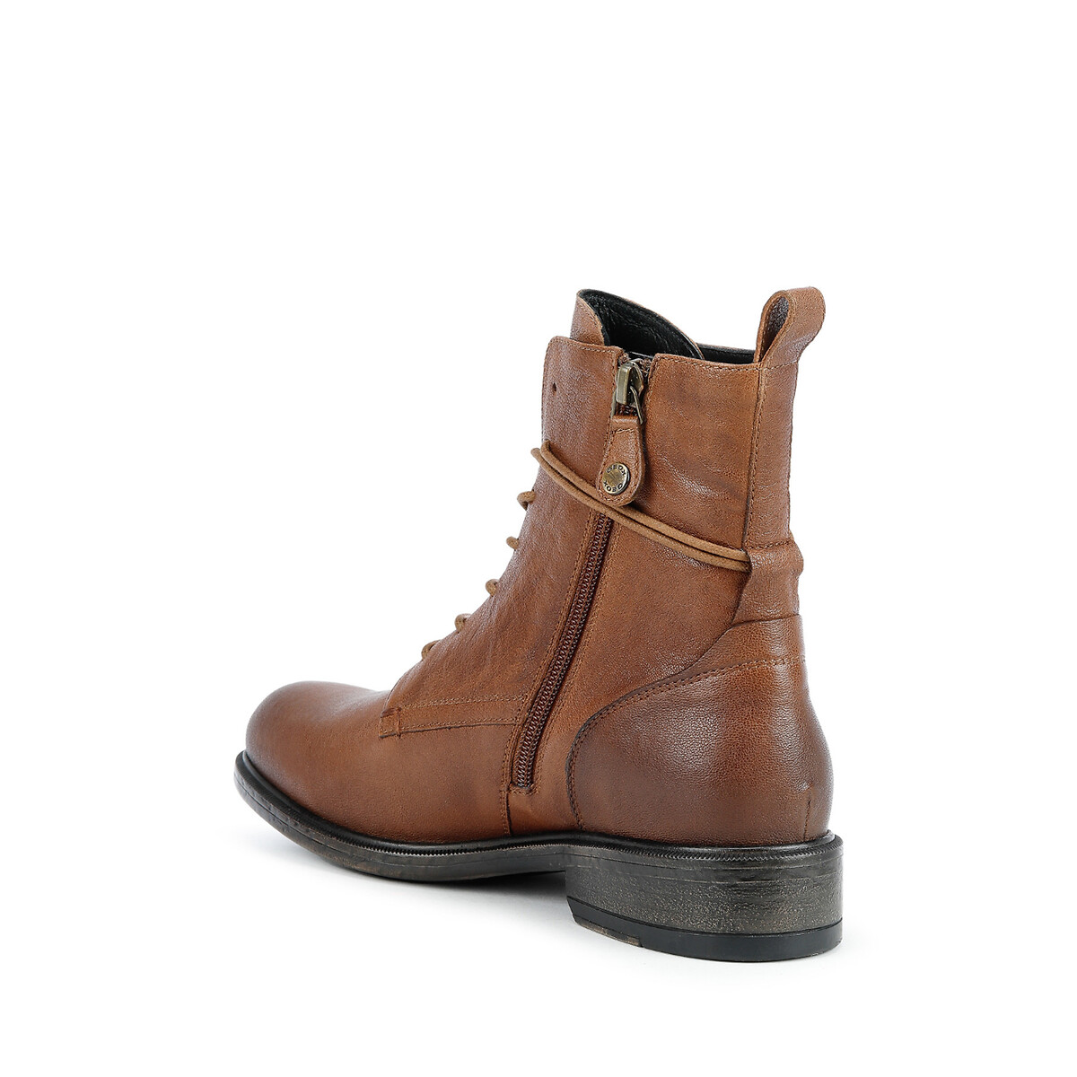 Catria Lace-Up Boots in Breathable Leather cognac, GEOX