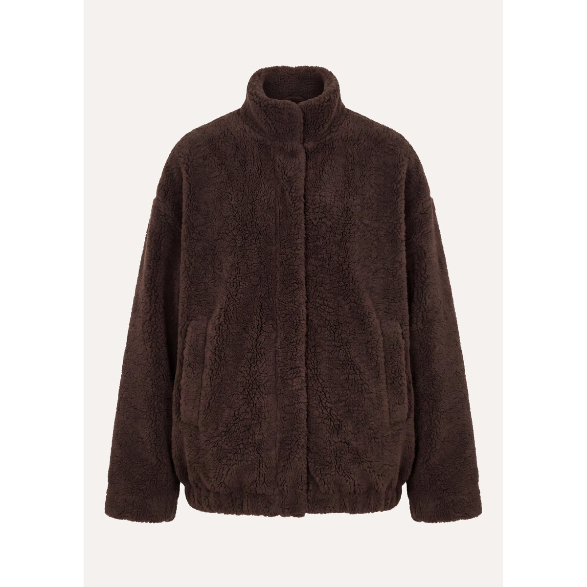 Blouson bomber oversize manches longues chocolat, LA FEE MARABOUTEE