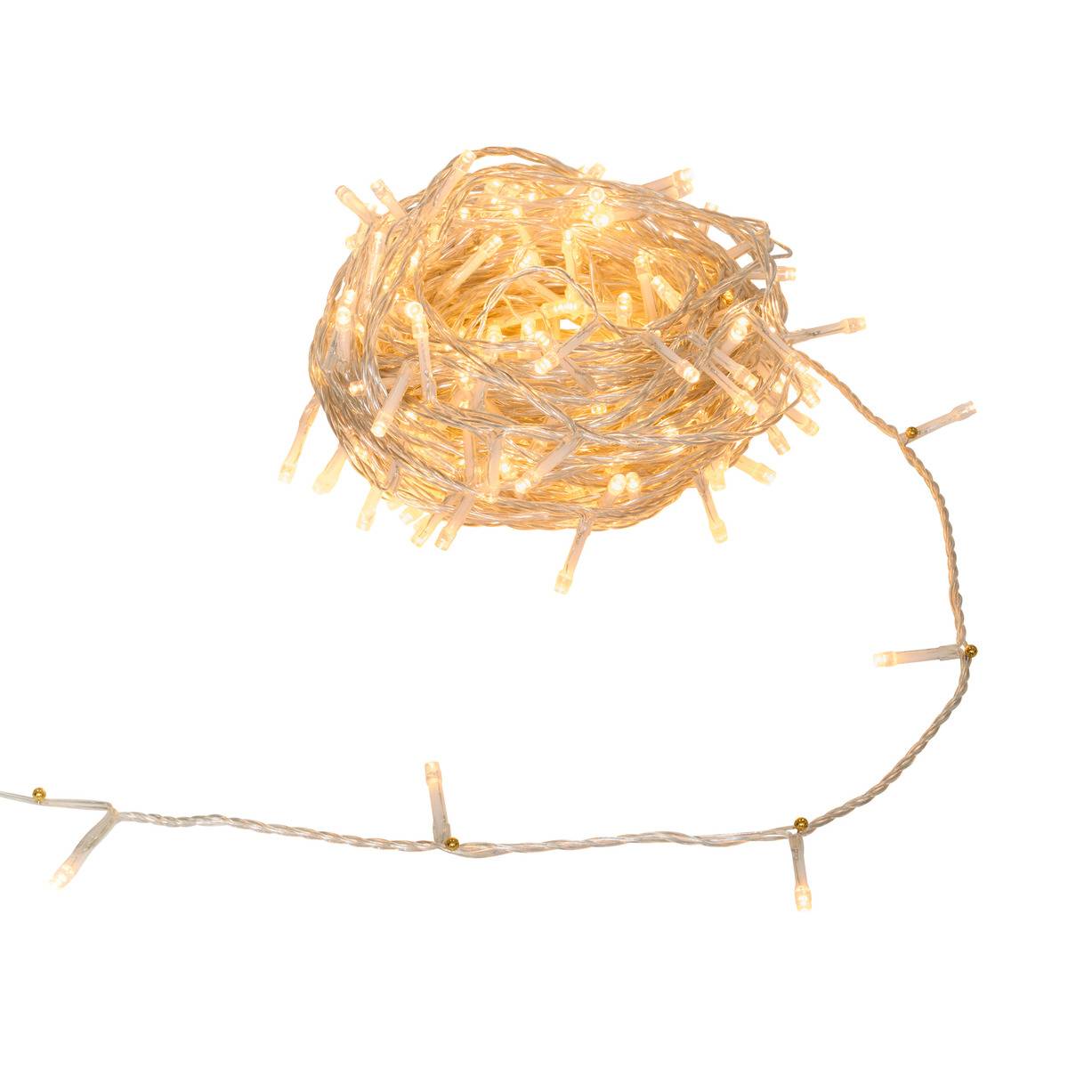 Guirlande lumineuse Technobright 200 LED 8 fonctions 20m avec minuteur ambre fil vert ambre, FEERIC LIGHTS & CHRISTMAS