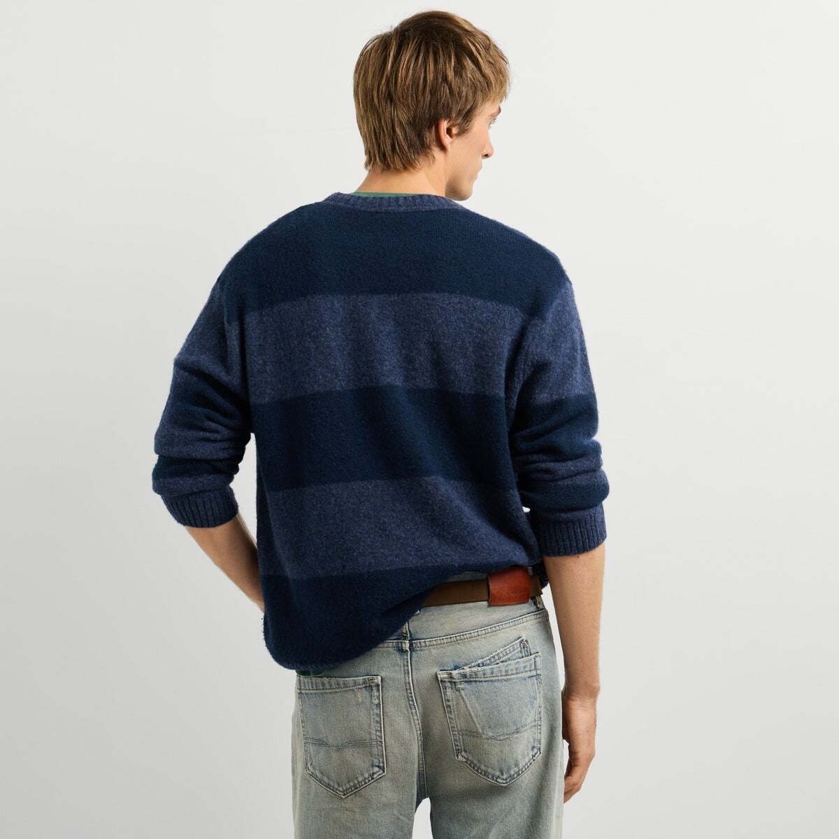 Pull Col Rond En Maille Coupe Casual bleu mer, PEPE JEANS