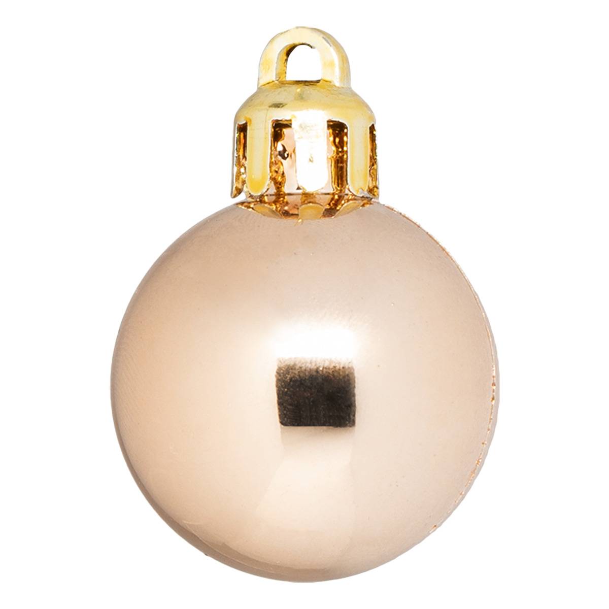 Boule de Noël plastique 30mm x18 nude beige, ATMOSPHERA