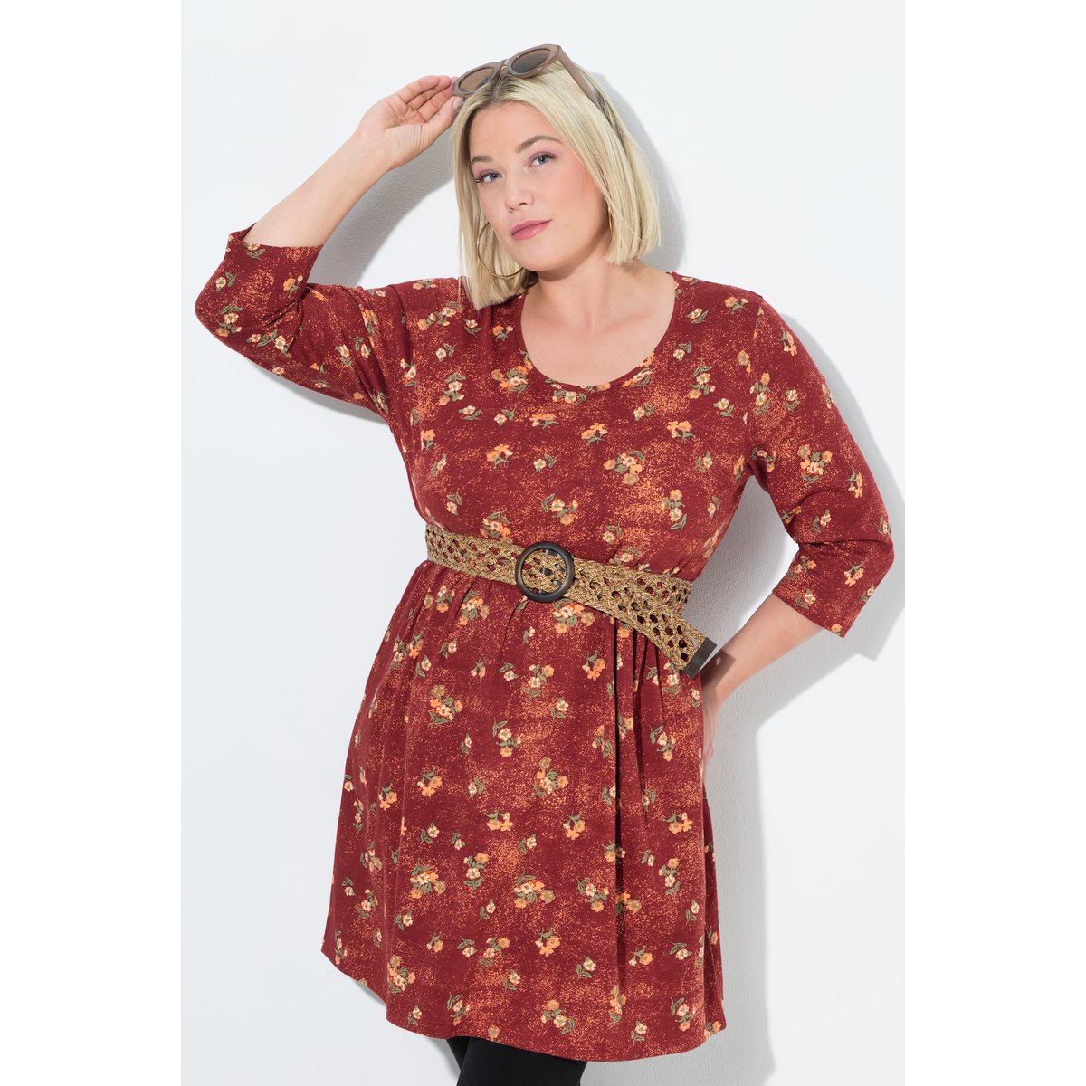 T-shirt long imprimé à pois ambré, ULLA POPKEN