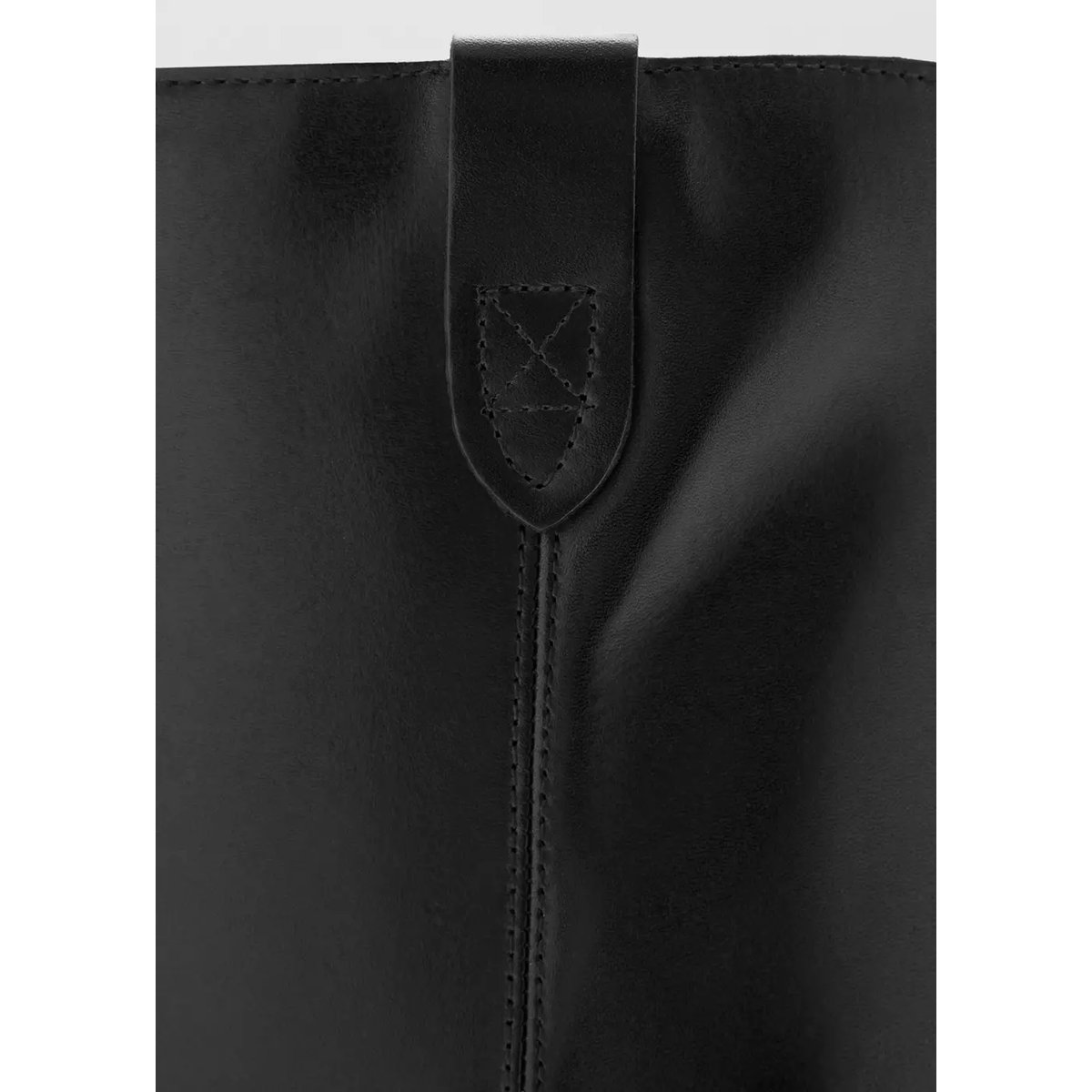Bottes cuir talon bloc noir, MANGO