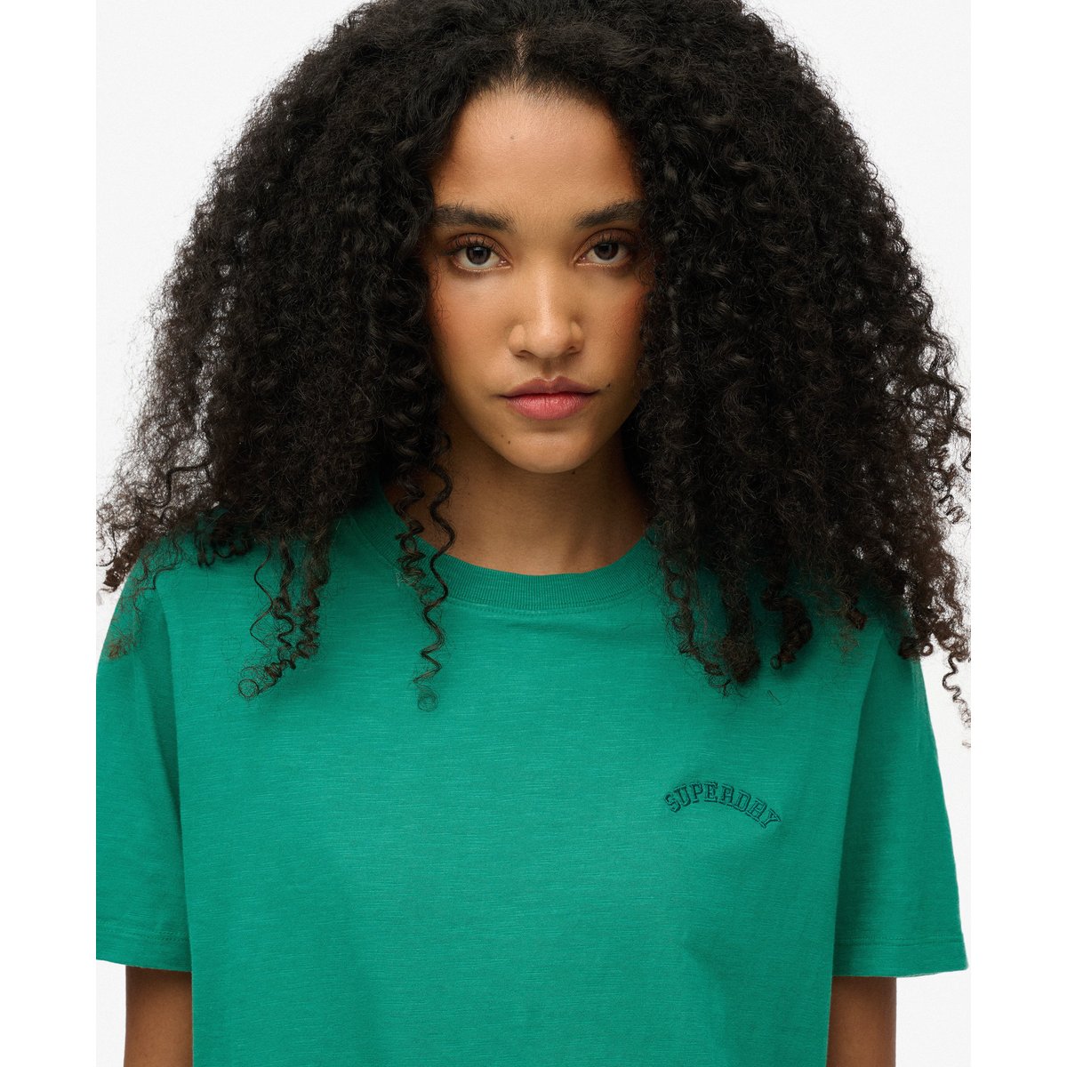 T-shirt délavé à logo Essential vert alpin, SUPERDRY