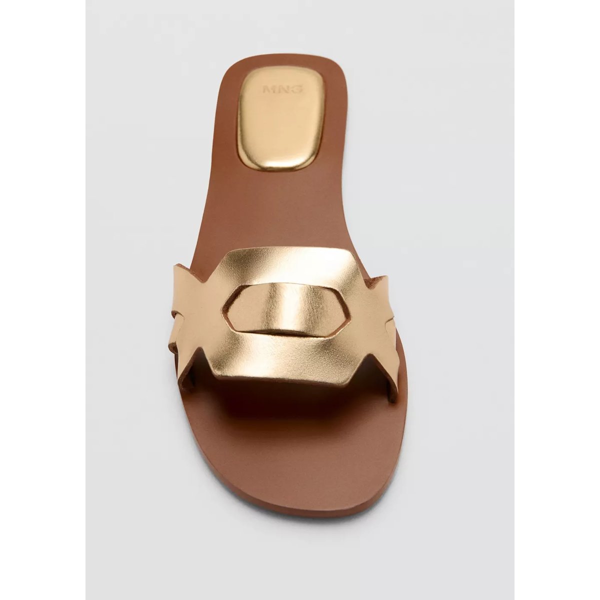 Sandales lanières cuir or, MANGO TEEN