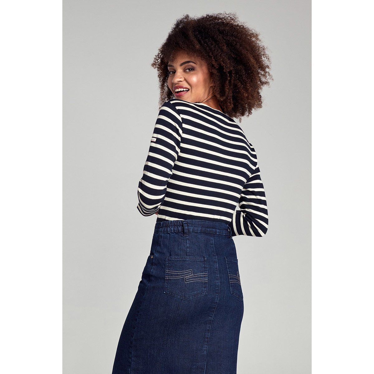 Marinière en coton équitable PASSERELLE rich navy/nature, ARMOR-LUX