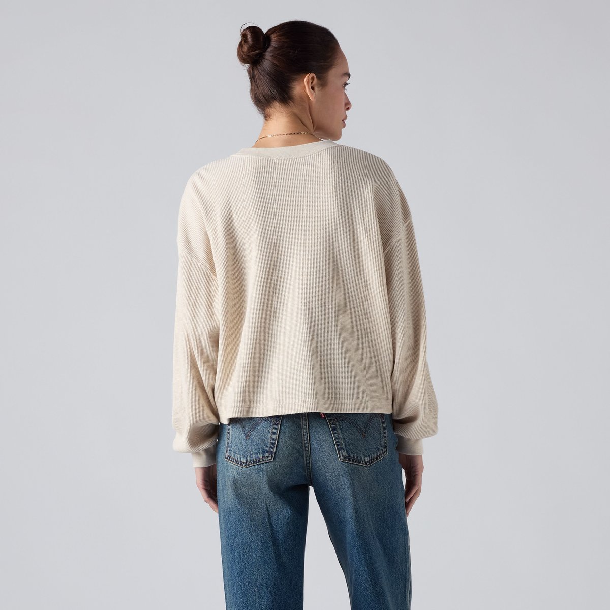 Crew Swan Relaxed Waffle beige - swan snapshot oatmeal heather gray, LEVI'S