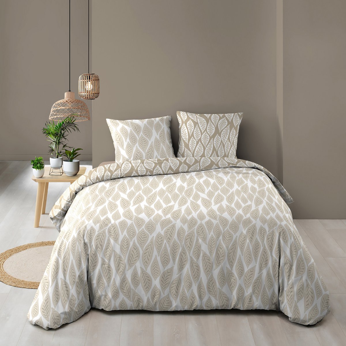 Parure de lit Mareva beige, DOUCEUR D'INTÉRIEUR