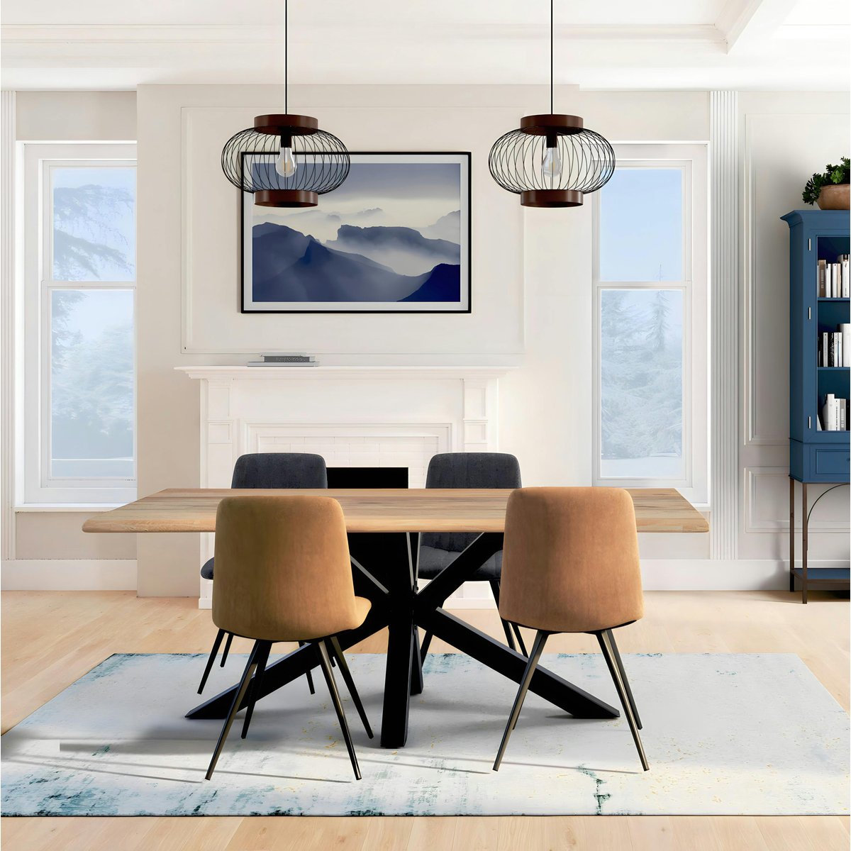 Table à manger 160 cm en chêne, bords naturels ETNA chêne huilé, PIER IMPORT