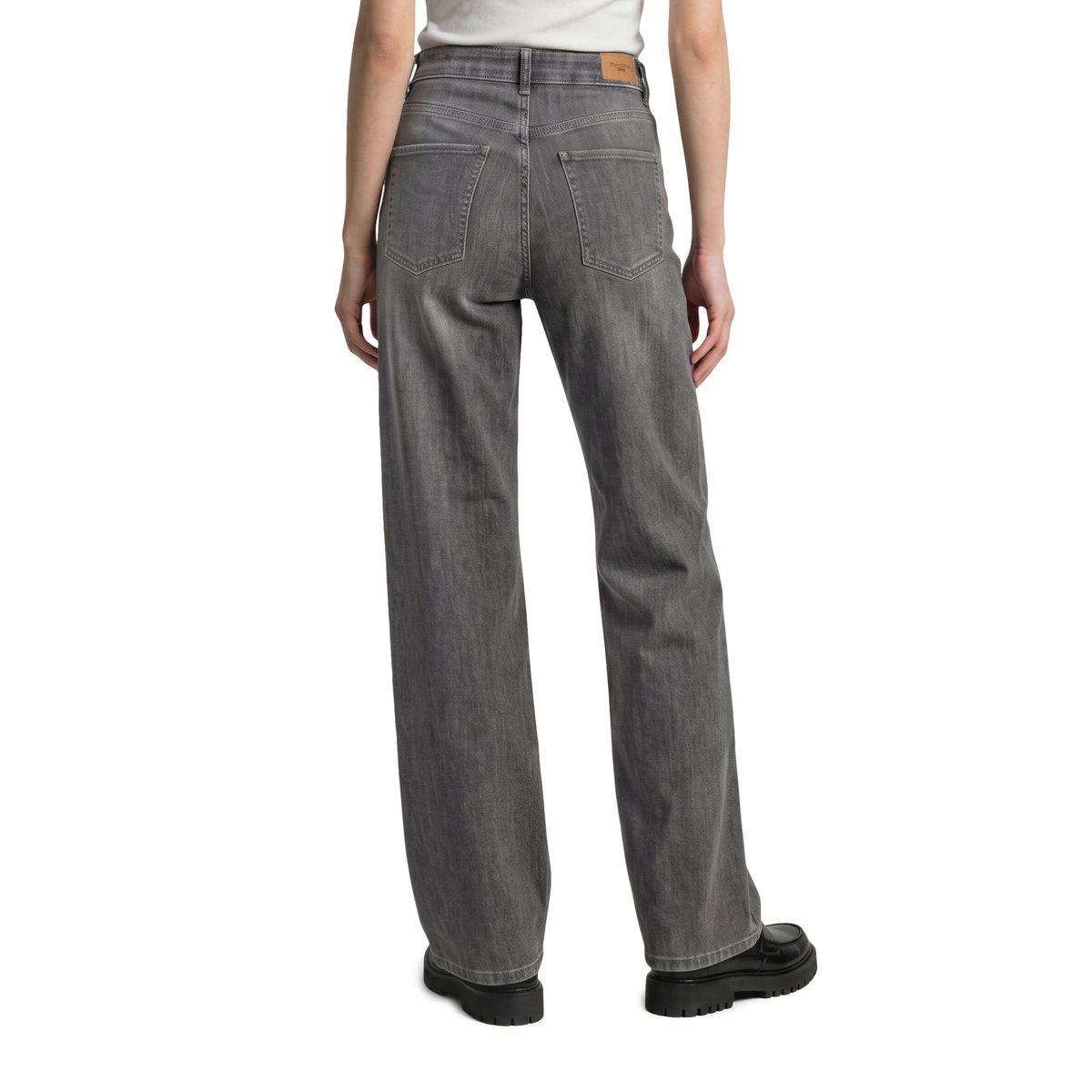 Jeans modèle Tomma wide en coton bio extensible gris, MARC O’POLO DENIM