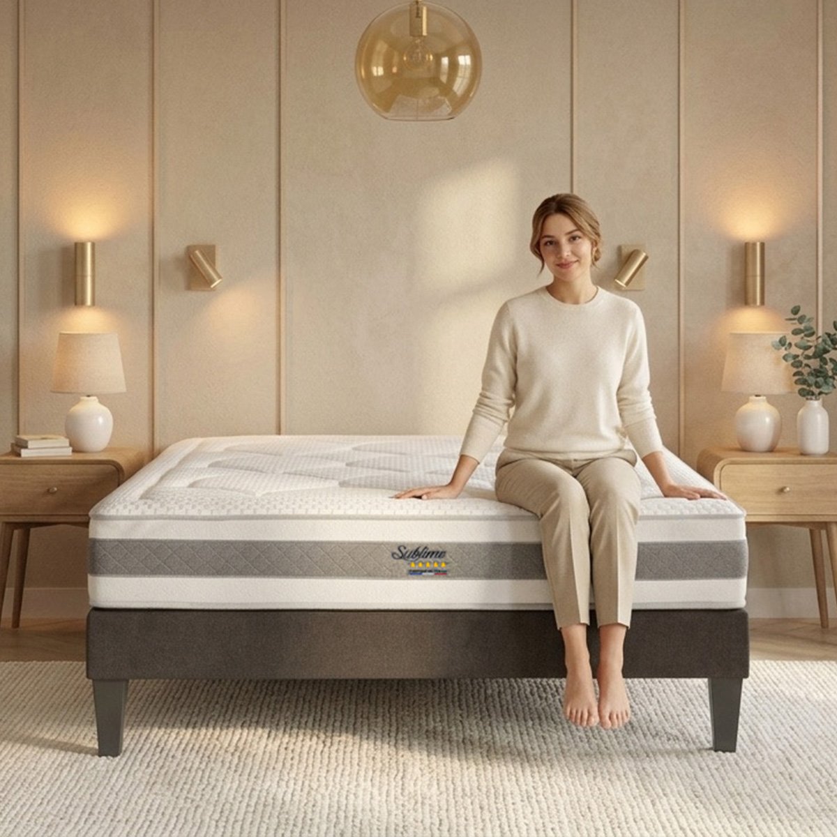 Matelas Mémoire de forme 22 cm SUBLIME - HYPSOM blanc, BELLECOUR