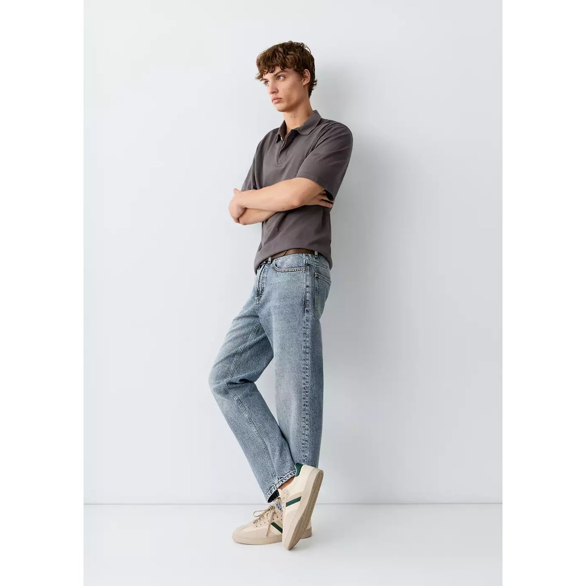 Jean regular-fit bleu moyen, MANGO TEEN