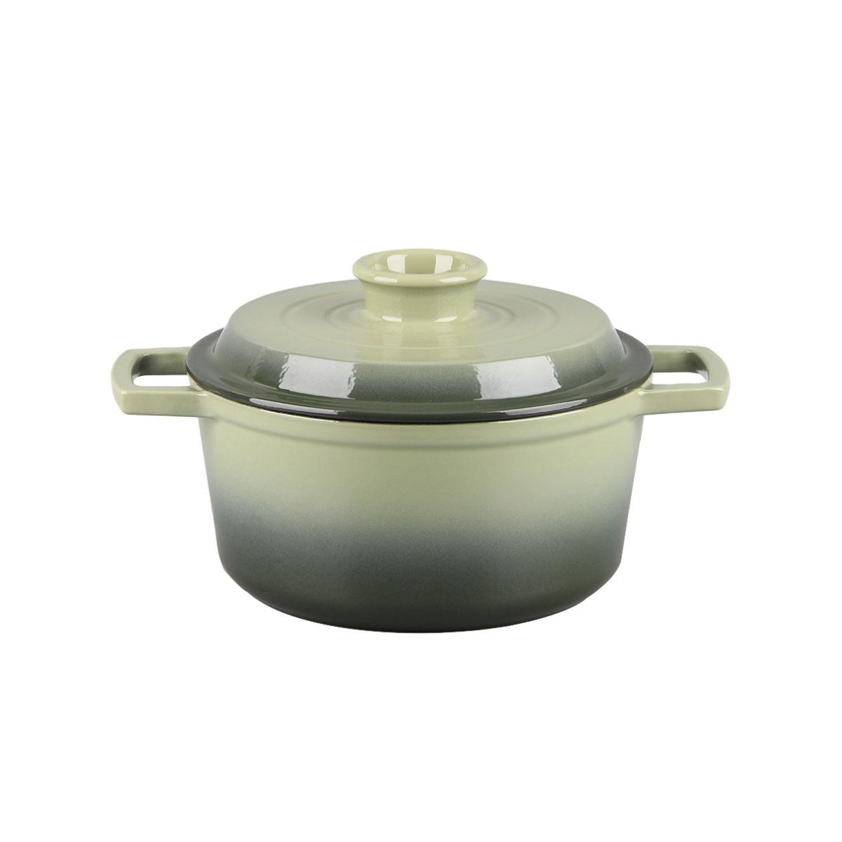 Cocotte en fonte ronde 20cm - "Masseiron Olivine" couleur unique, LAGUIOLE CUISSON