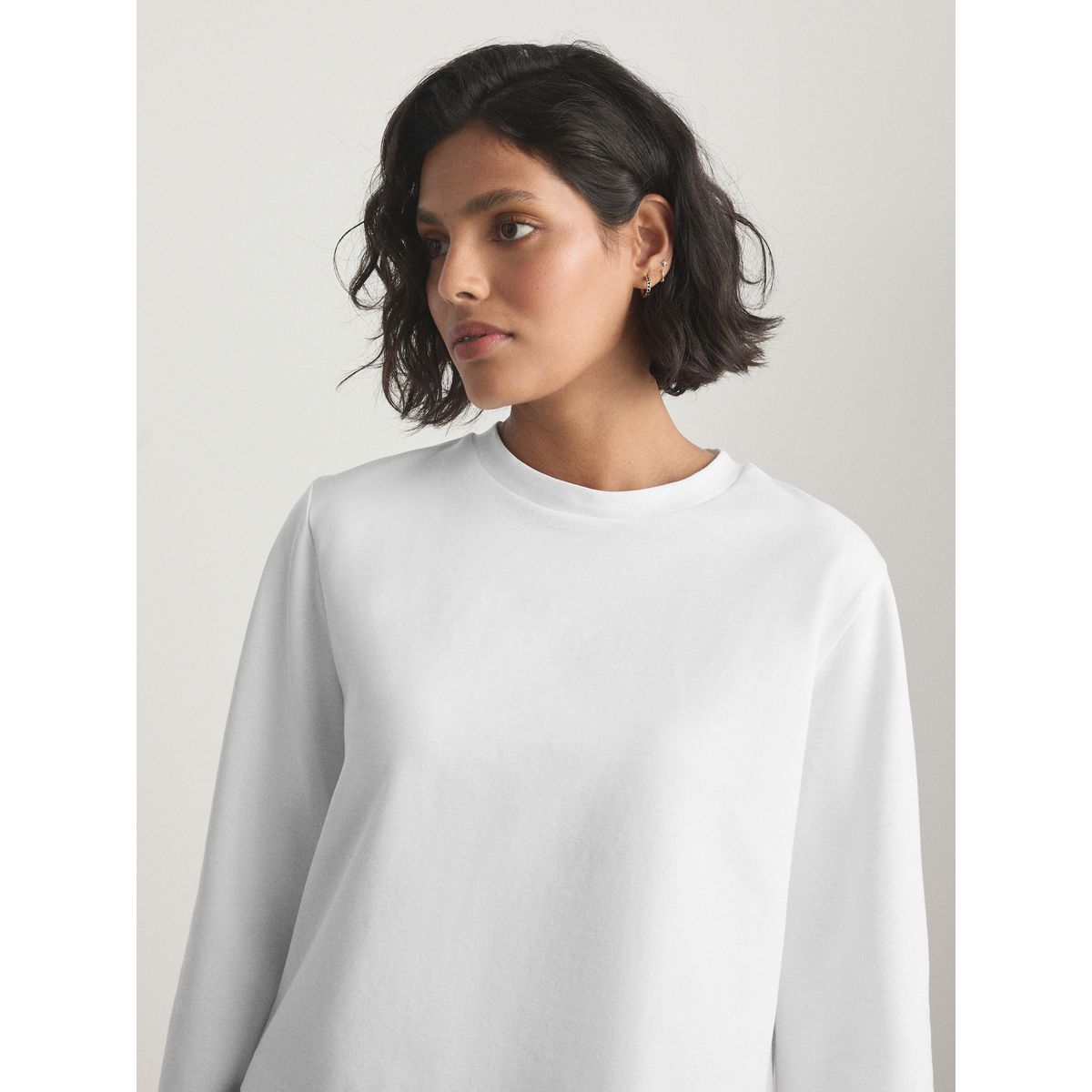 T-shirt court droit en tissu épais blanc, NEXT