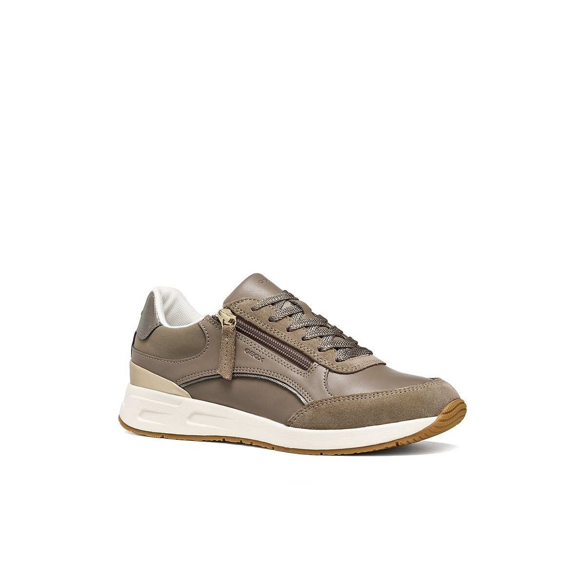 Zapatillas deportivas transpirables con cremallera, BULMYA marrón grisáceo, GEOX