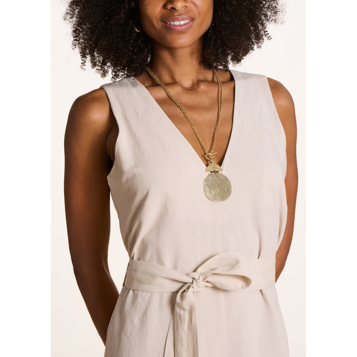 Combinaison pantalon sans manches ecru, LA FEE MARABOUTEE