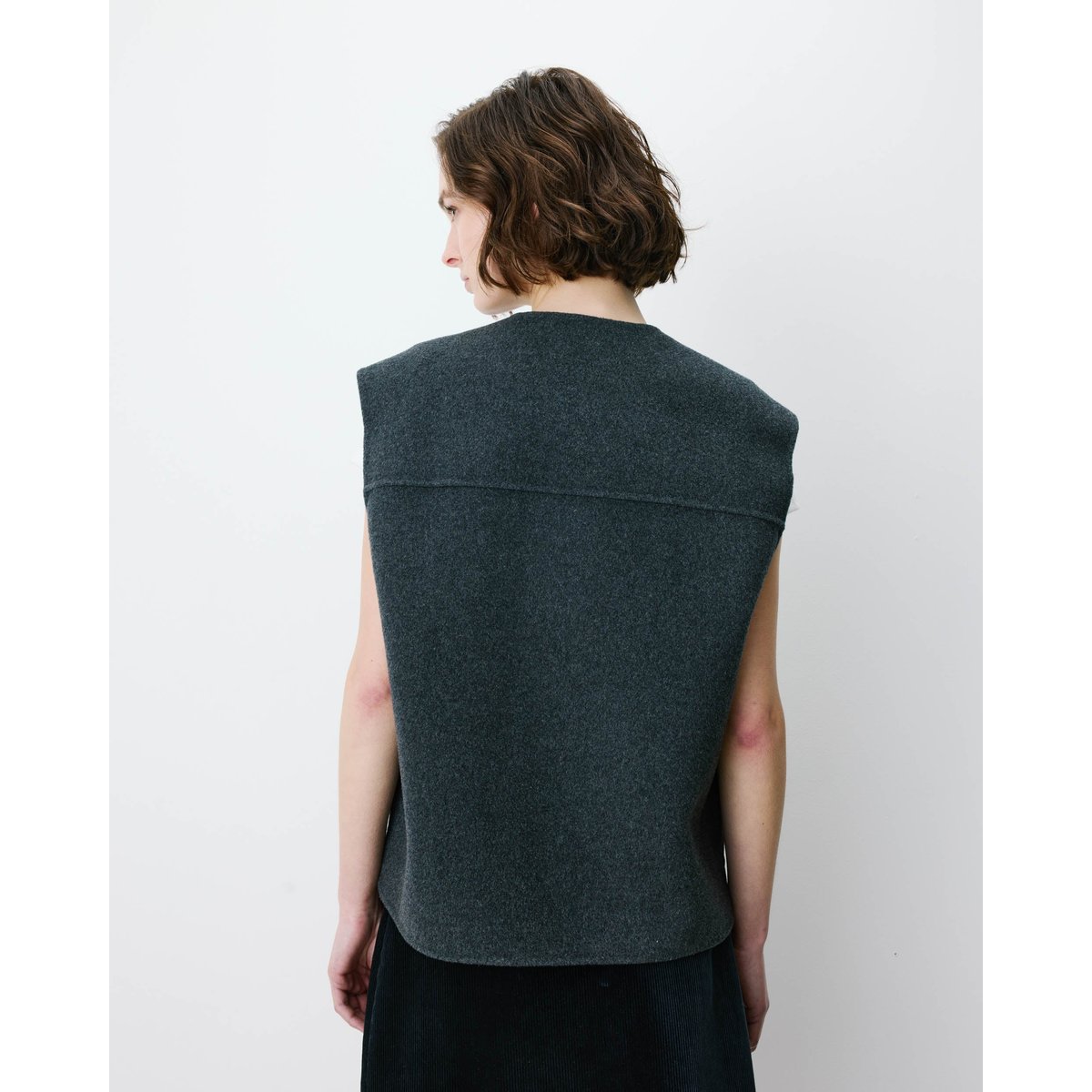 Veste sans manches oversize sable Adagio anthracite, GRACE & MILA
